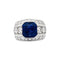 Bague 54 Bague platine, saphir et diamants. 58 Facettes 35525