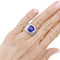 Bague 54 Bague platine, saphir et diamants. 58 Facettes 35525