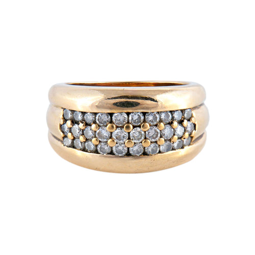 Bague 53.5 Bague jonc en or jaune et diamants 58 Facettes BO/220057