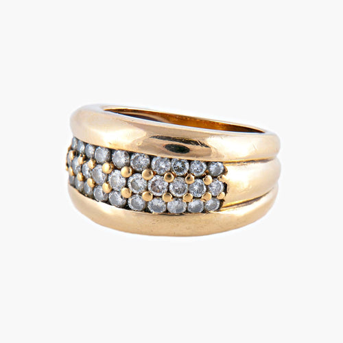 Bague 53.5 Bague jonc en or jaune et diamants 58 Facettes BO/220057