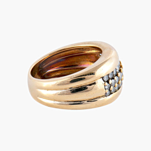 Bague 53.5 Bague jonc en or jaune et diamants 58 Facettes BO/220057