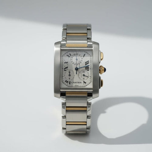Montre Cartier Tank Française GM - Montre en or 18 carats et acier 58 Facettes 1.0000977/1