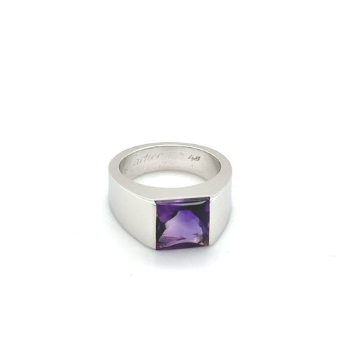 Bague 48 Cartier Tank - Bague en or blanc et améthyste 58 Facettes 1.0000642/1