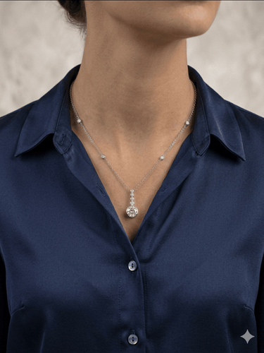 Collier Collier pendentif - Pendentif en or gris 18K et diamants taille ancienne 58 Facettes LP1842/MAUNB