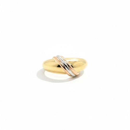 Bague 48 Cartier - Bague jonc Trinity en or jaune, rose et blanc 18 carats 58 Facettes 1.0000823/1