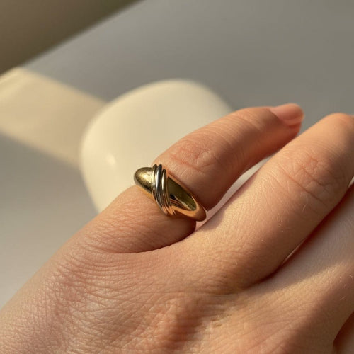 Bague 48 Cartier - Bague jonc Trinity en or jaune, rose et blanc 18 carats 58 Facettes 1.0000823/1
