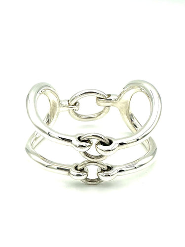 Bracelet Hermès Arabesque - Bracelet semi-rigide TGM en argent 58 Facettes HERMES BRAC