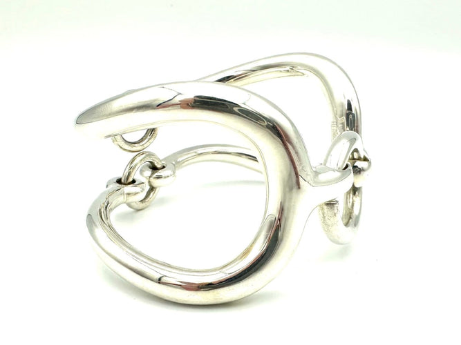 Bracelet Hermès Arabesque - Bracelet semi-rigide TGM en argent 58 Facettes HERMES BRAC