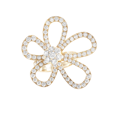 Van Cleef & Arpels Flowerlace - Bague en or rose et diamants