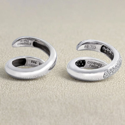 Bague 49 Bague Chaumet Double spirale Or blanc et Diamants 58 Facettes 61E00475