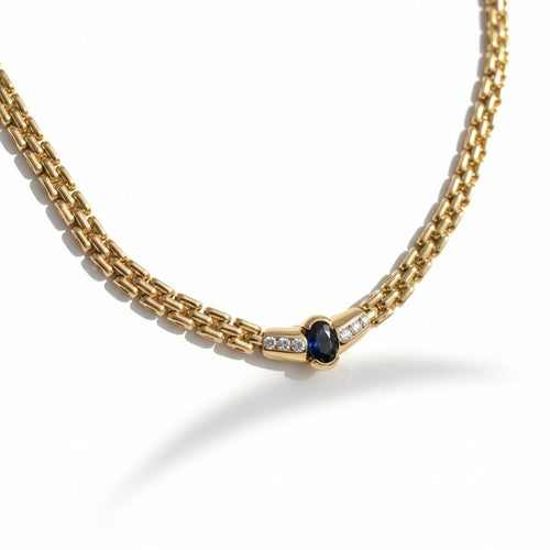 Collier Collier vintage en or jaune 18 carats, saphir et diamants 58 Facettes 1.0001421/2