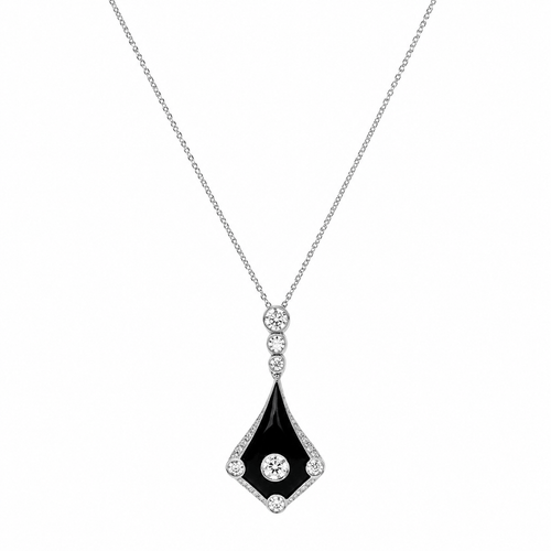 Collier Art déco - Collier pendentif en or blanc 18 carats et platine, diamants 58 Facettes 1.0001446/1