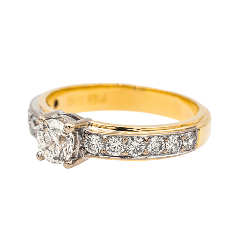 Bague 54 Bague Or jaune, Or blanc Diamant 58 Facettes 4084162CN