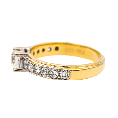 Bague 54 Bague Or jaune, Or blanc Diamant 58 Facettes 4084162CN