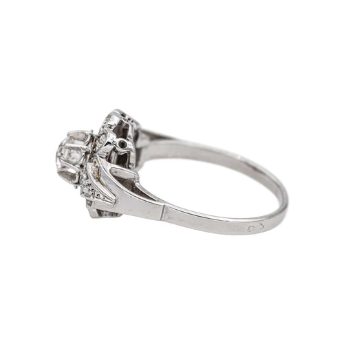 Bague 54 Bague Marguerite Or blanc, Platine Diamant, Diamants 58 Facettes 5159190CN