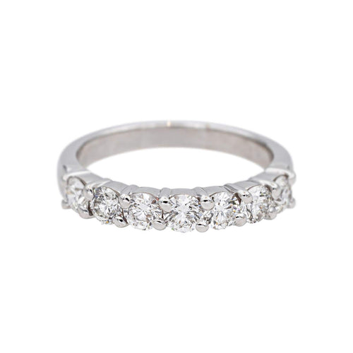 Bague 54 Bague Demi-alliance Or blanc Diamant 58 Facettes 5216265CN