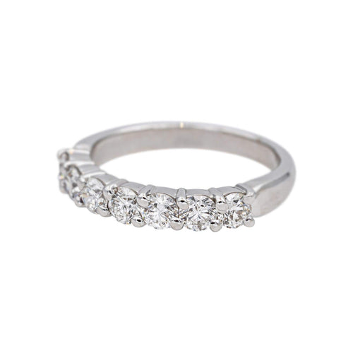 Bague 54 Bague Demi-alliance Or blanc Diamant 58 Facettes 5216265CN