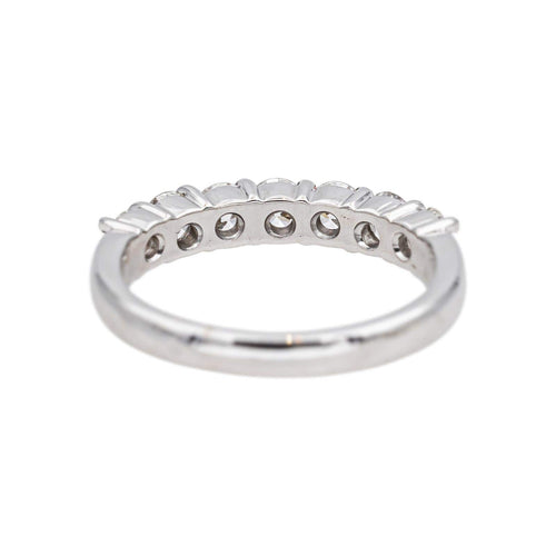 Bague 54 Bague Demi-alliance Or blanc Diamant 58 Facettes 5216265CN