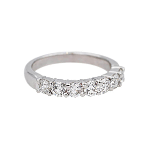Bague 54 Bague Demi-alliance Or blanc Diamant 58 Facettes 5216265CN
