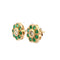Boucles d'oreilles Boucles d'oreilles fleur en or jaune 18k avec diamants et émeraudes 58 Facettes 50450