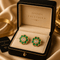 Boucles d'oreilles Boucles d'oreilles fleur en or jaune 18k avec diamants et émeraudes 58 Facettes 50450