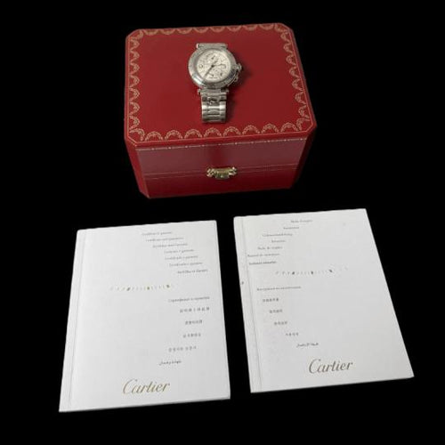 Montre Cartier Pasha - Montre automatique GMT réserve de marche en acier 38 mm 58 Facettes MT46243