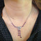 Collier Girocollo - Collier en or blanc 18 kt avec rubis et diamants 0,21 ct 58 Facettes G3932