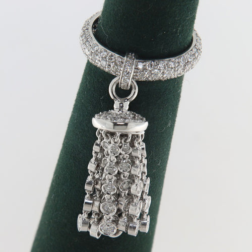Pendentif Bague - Pendentif en or blanc 18 ct et diamants 58 Facettes G3925