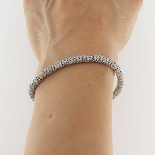 Bracelet Bracelet élastique vintage en or blanc 18 ct et diamants 8,42 ct 58 Facettes G3924