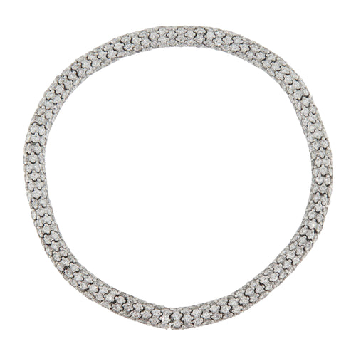 Bracelet Bracelet élastique vintage en or blanc 18 ct et diamants 8,42 ct 58 Facettes G3924
