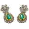 Boucles d'oreilles Boucles d'oreilles vintage - Or jaune et blanc 18 ct avec émeraudes et diamants 0,90 ct 58 Facettes G3923