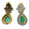 Boucles d'oreilles Boucles d'oreilles vintage - Or jaune et blanc 18 ct avec émeraudes et diamants 0,90 ct 58 Facettes G3923