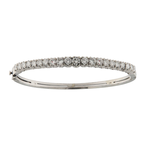 Bracelet Bracciale rigide - Bracelet en or blanc 18 ct avec diamants 2,79 ct 58 Facettes G3922