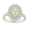 Bague 55 Guidetti - Bague en or blanc avec diamant ovale 1,51 ct et diamants 58 Facettes G3918