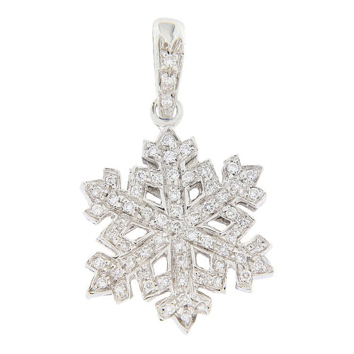 Pendentif Pendentif flocon de neige en or blanc 18 ct et diamants 58 Facettes G3915