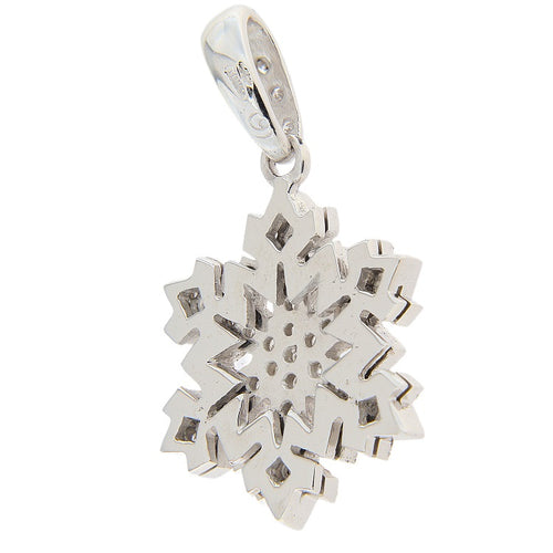 Pendentif Pendentif flocon de neige en or blanc 18 ct et diamants 58 Facettes G3915