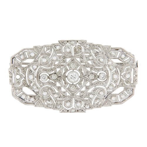 Broche Spilla vintage - Spilla en or blanc 18 kt et diamants 58 Facettes G3911