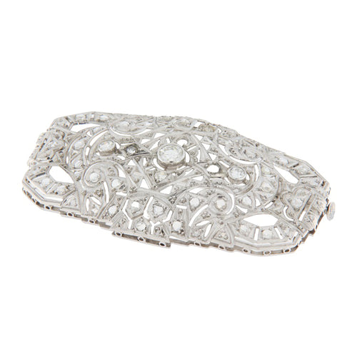 Broche Spilla vintage - Spilla en or blanc 18 kt et diamants 58 Facettes G3911