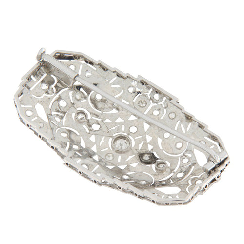 Broche Spilla vintage - Spilla en or blanc 18 kt et diamants 58 Facettes G3911