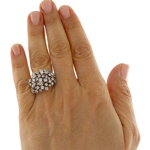 Bague 55 Bague - Diamants taille brillant en or blanc 18 kt 58 Facettes G3910
