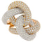 Bague 54 Bague à nœuds en or rose et or blanc 18 ct pavée de diamants 58 Facettes G3909