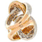 Bague 54 Bague à nœuds en or rose et or blanc 18 ct pavée de diamants 58 Facettes G3909