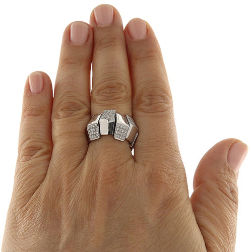 Bague 54 Bague - Or blanc 750 avec diamants taille brillant 58 Facettes G3908