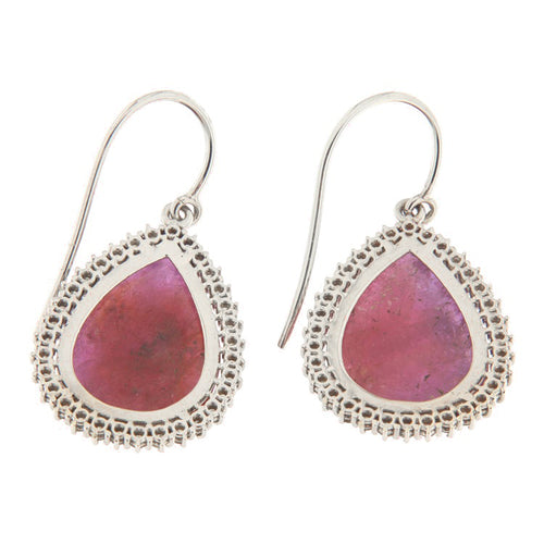 Boucles d'oreilles Boucles d'oreilles - Or blanc 18 kt avec rubis et diamants 58 Facettes G3907