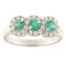 Bague Bague vintage - Or blanc 18 kt avec émeraudes et diamants 58 Facettes G3906