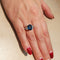 Bague 54 Bague - Or blanc 18 kt avec saphir 3,40 ct et diamants trilliant 58 Facettes G3684