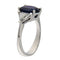 Bague 54 Bague - Or blanc 18 kt avec saphir 3,40 ct et diamants trilliant 58 Facettes G3684