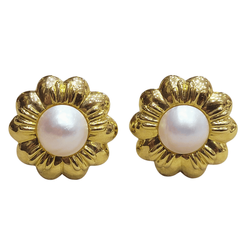Boucles d'oreilles Boucles d’oreilles - Perles mabé en or jaune 18k 58 Facettes PE213