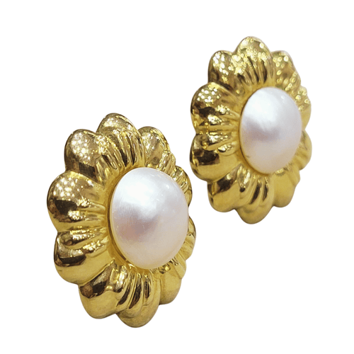 Boucles d'oreilles Boucles d’oreilles - Perles mabé en or jaune 18k 58 Facettes PE213