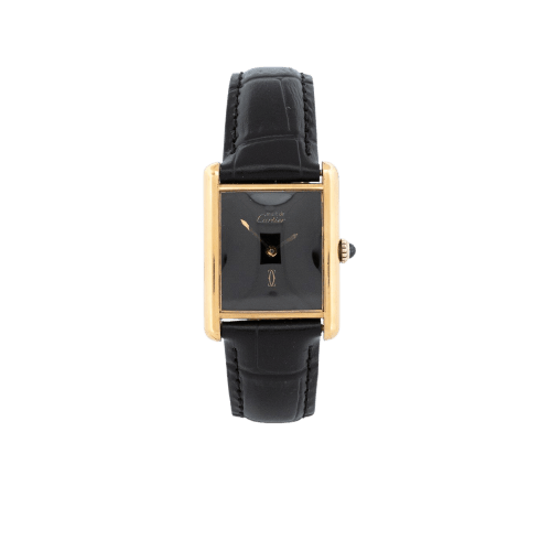 Montre Cartier Tank Must - Montre à cadran noir LM 58 Facettes 374